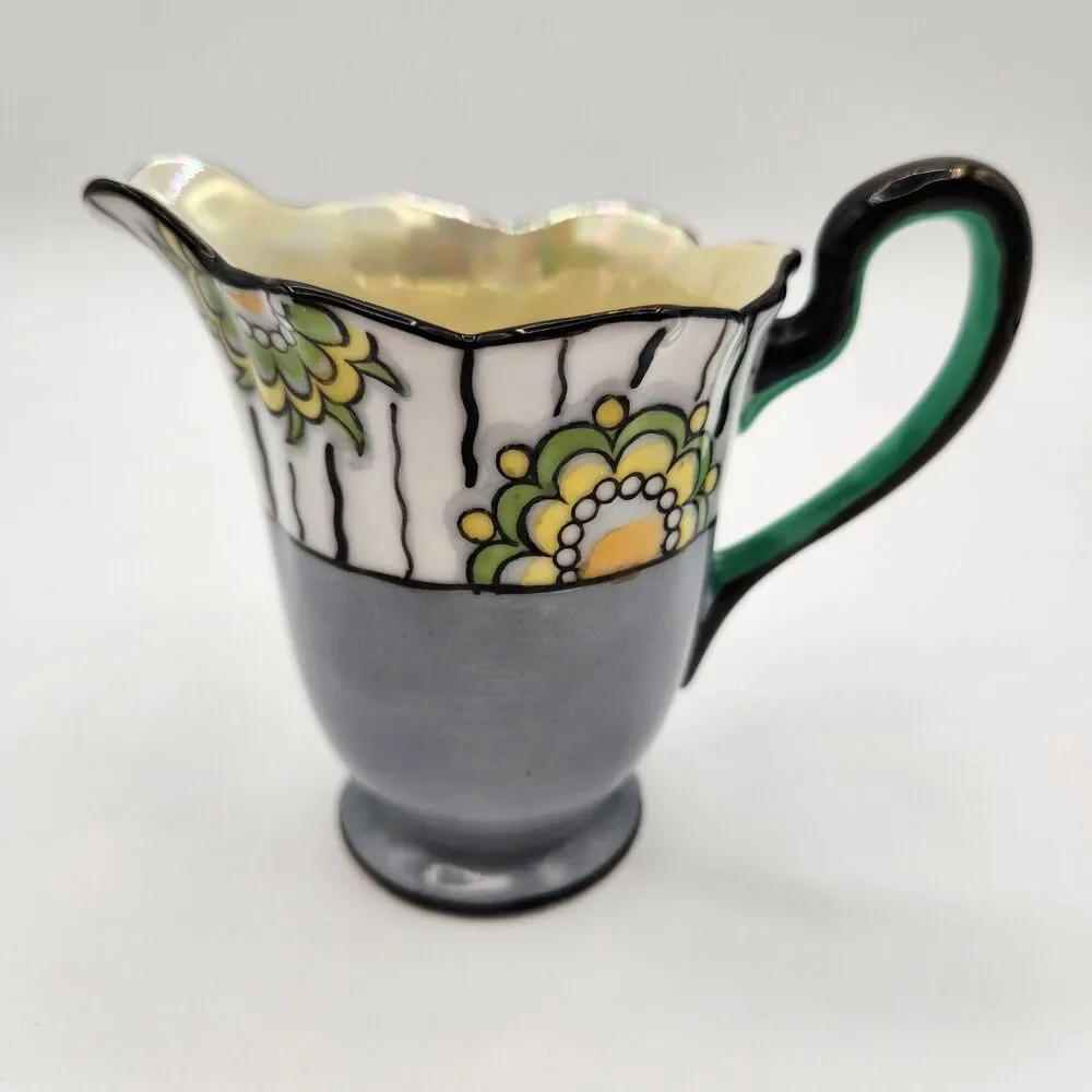 Noritake Sugar Creamer Set Floral  Era 1930-40 M Series Hand Painted Japan MCM